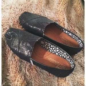 Black Glitter TOMS